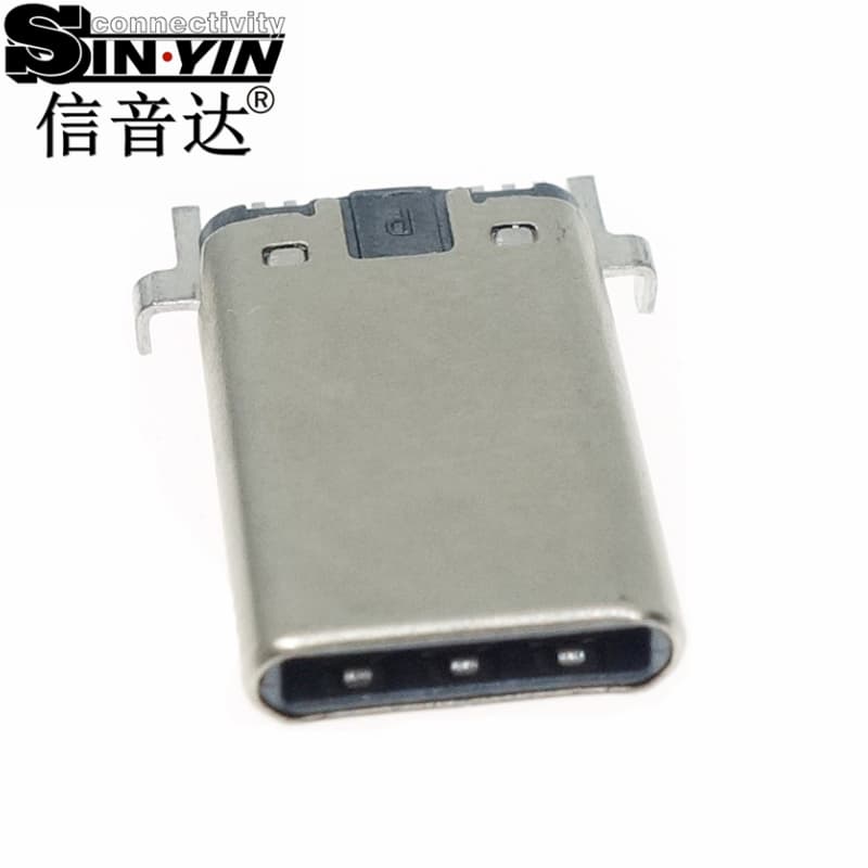 USB Type-C 9Pin 公头连接器（单排SMT贴片/带插板加固脚/快充+数据传输/转接头与扩展小板专用）-4
