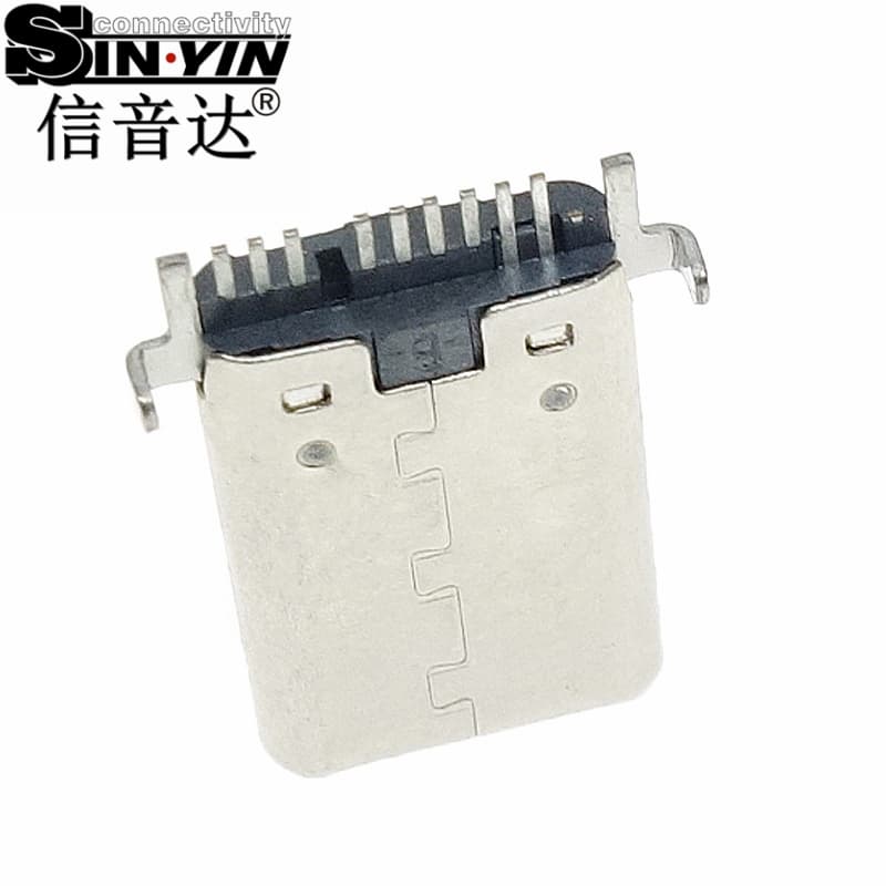 USB Type-C 9Pin 公头连接器（单排SMT贴片/带插板加固脚/快充+数据传输/转接头与扩展小板专用）-5