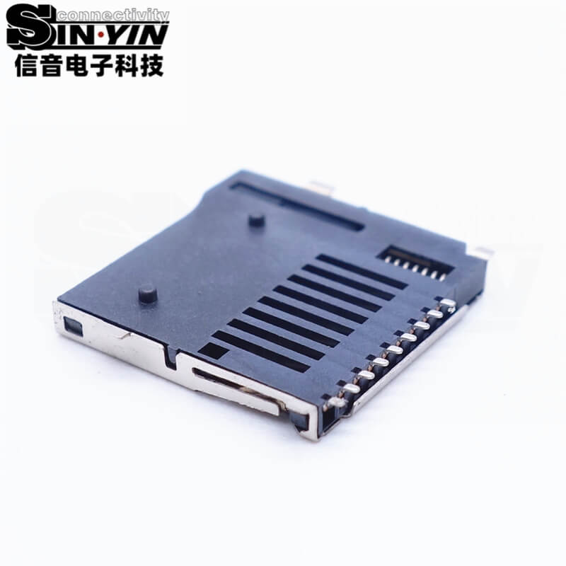 TF卡座 外焊自弹式/Push-Push Micro SD卡槽 贴片型（外焊脚易检测 / 自弹锁紧 / 行车记录仪/数码扩展卡槽）-2
