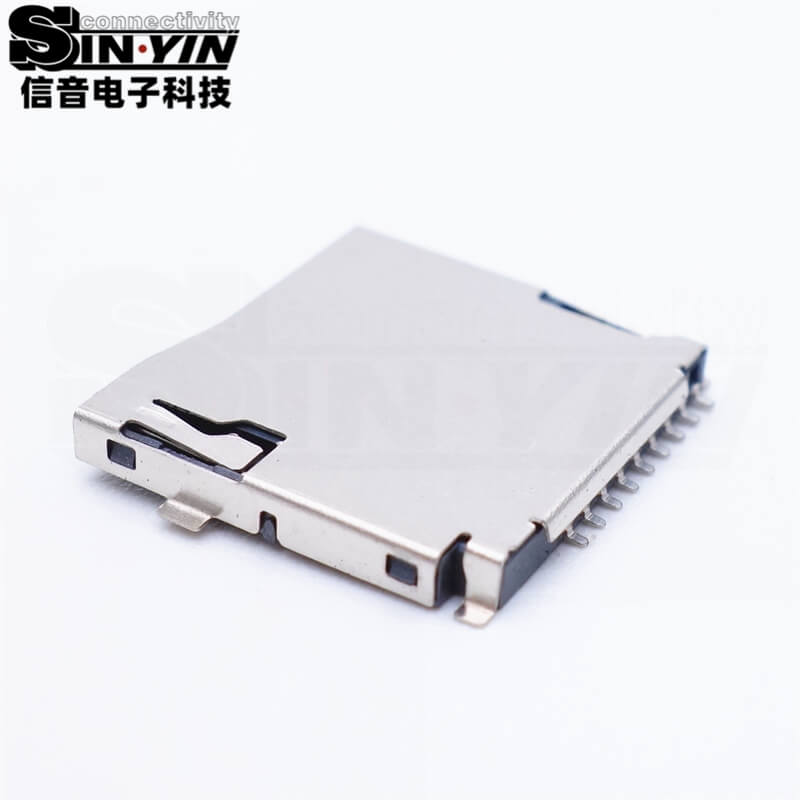 TF卡座 外焊自弹式/Push-Push Micro SD卡槽 贴片型（外焊脚易检测 / 自弹锁紧 / 行车记录仪/数码扩展卡槽）