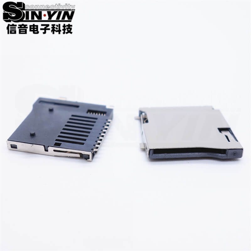 TF卡座 外焊自弹式/Push-Push Micro SD卡槽 贴片型（外焊脚易检测 / 自弹锁紧 / 行车记录仪/数码扩展卡槽）-3