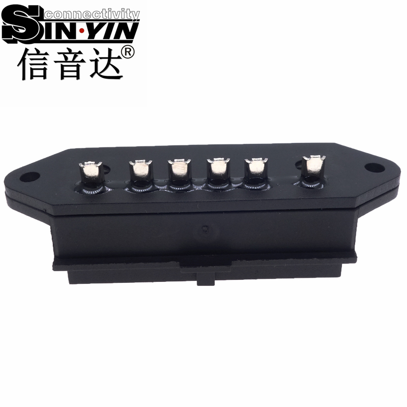 信音达 SYCBCWL088F 6Pin大电流锂电池母座｜IP67防水·超薄扁平·64×22.6×15mm紧凑型动力接口