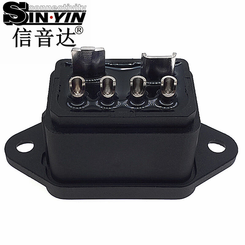 信音达 SYCBCWL206F 新国标40A防水复合插座｜IP67电源信号母座 单筋防呆·55×21×24mm超紧凑方案-3