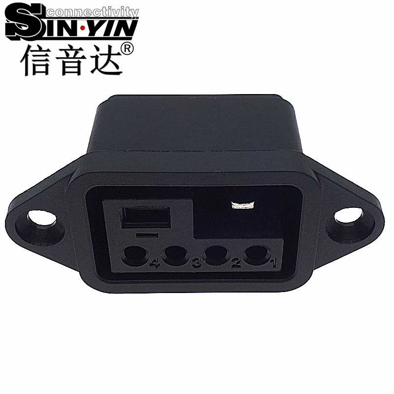 信音达 SYCBCWL206F 新国标40A防水复合插座｜IP67电源信号母座 单筋防呆·55×21×24mm超紧凑方案-4