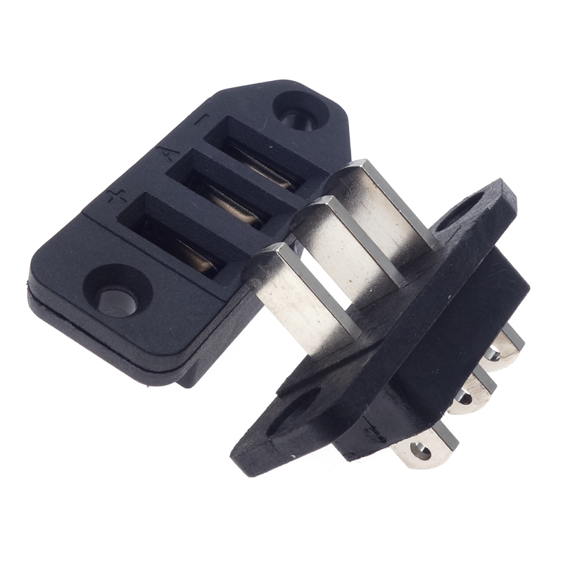 信音达 SYCBCHF01P3CSMT 3Pin锂电池母座｜3×20A均流·60A总载流·SMT贴片·铜镀镍·PA66-2