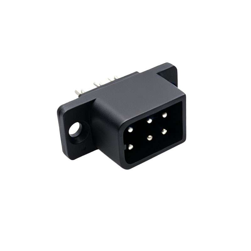 信音达 SYCBCJY6PM 6位连接器公座｜21.5mm紧凑·铜镀金触点·5A额定电流·M2螺丝固定·2000次插拔寿命