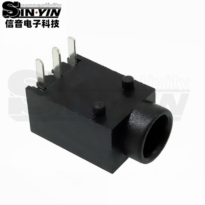 DC-003A 带定位柱卧式PCB插板DC电源插座（3.5×1.1 / 3.5×1.35mm）-3