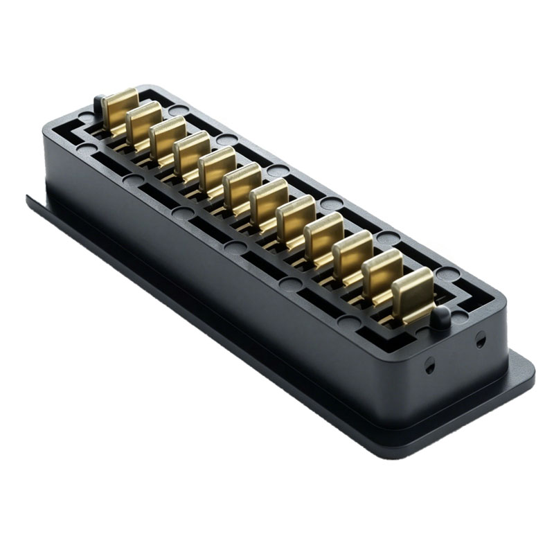信音达 SYCDF27P12CS1 12Pin锂电池母座｜LCP耐260℃·镀金低阻·2.7mm间距·15A单针·AI机器人/无人机专用-2