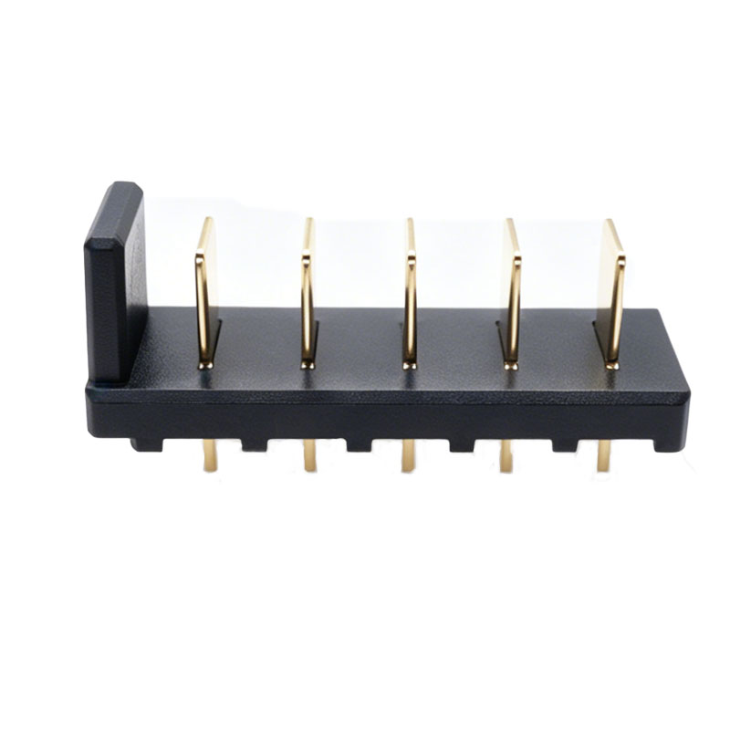 信音达 SYCZM02P5R1H590 防呆5Pin锂电池公座｜PA9T耐260℃·镀金低阻·CTI≥400V·5.0mm间距·10A单针·DIP插件