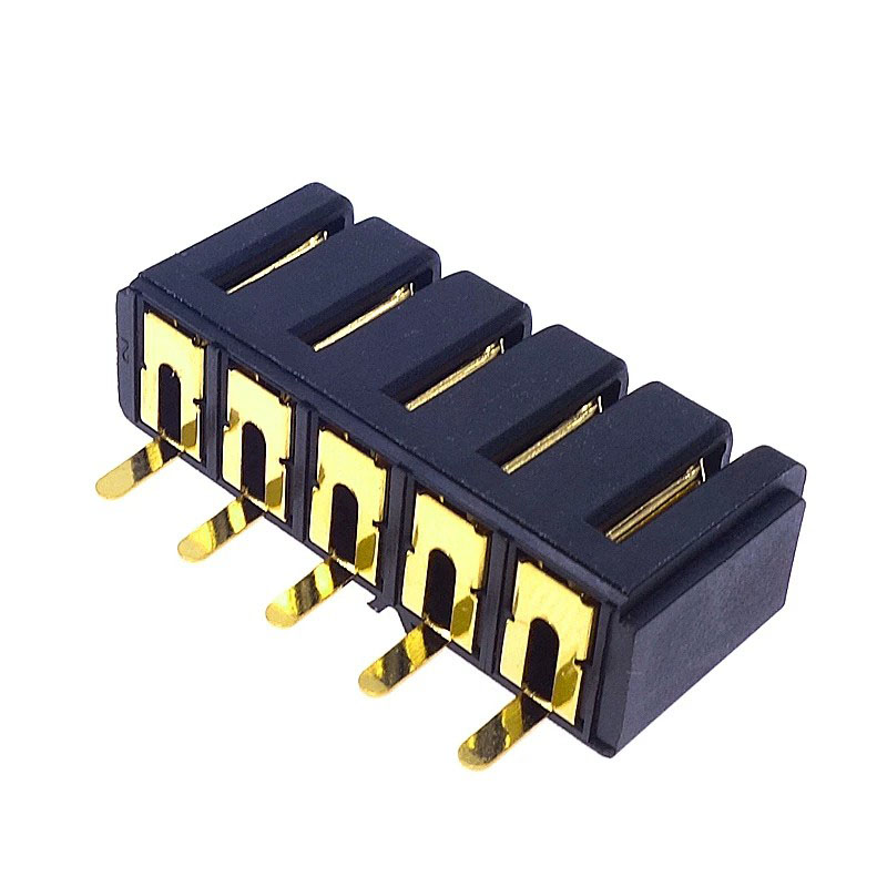 信音达 SYCZF01P5DIP 5Pin锂电池母座｜PA9T耐260℃·CTI≥400V·5.0mm间距·10A单针·DIP插件