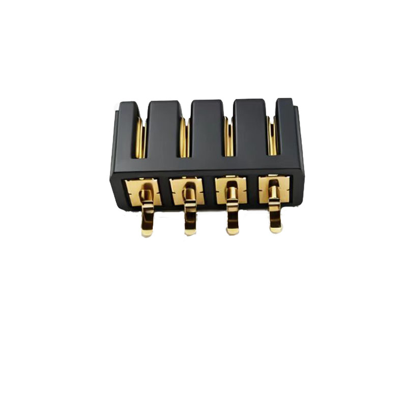 信音达 SYCZF01P4DIP 镀金4Pin锂电池母座｜PA9T耐260℃·CTI≥400V·5.0mm间距·10A单针·DIP插件