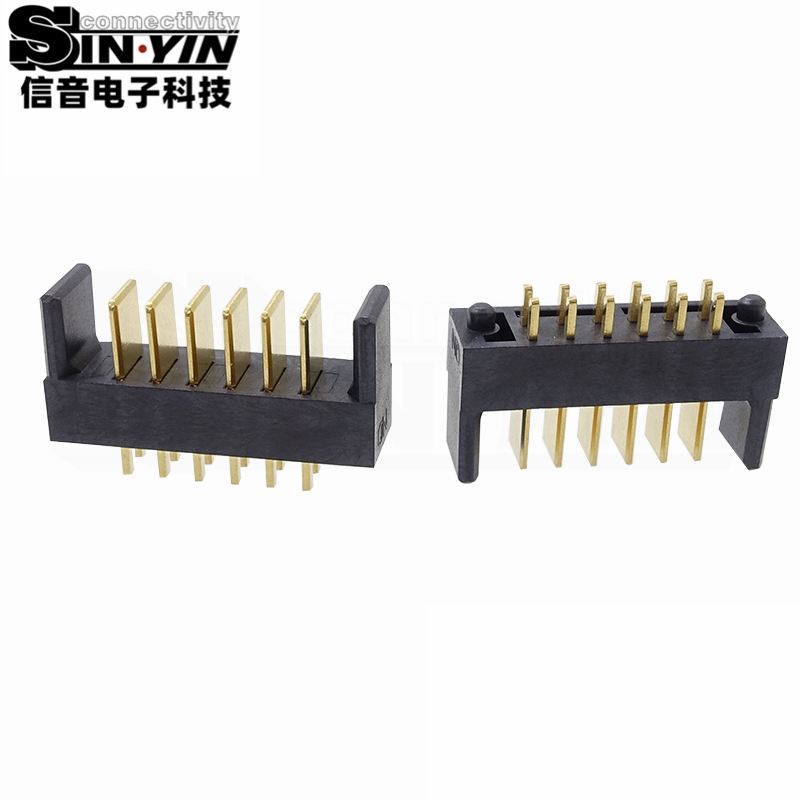 信音达SYCAM08P6M5 6Pin双排插件锂电公座｜LCP耐高温材质·额定7A/瞬时10A·17.7×5.5×10.1mm紧凑封装·耐260℃回流焊·储能BMS高功率接口（多串动力+采样+通讯）