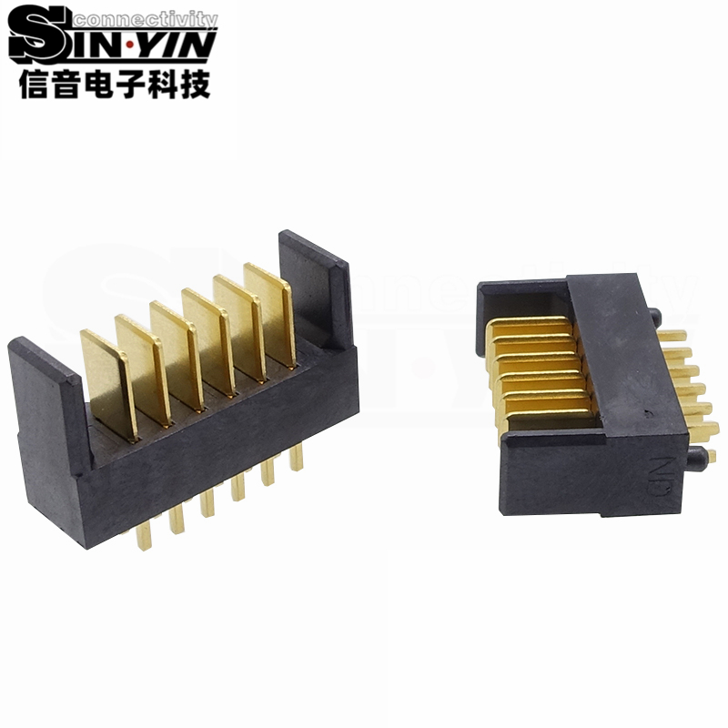 信音达SYCAM08P6M5 6Pin双排插件锂电公座｜LCP耐高温材质·额定7A/瞬时10A·17.7×5.5×10.1mm紧凑封装·耐260℃回流焊·储能BMS高功率接口（多串动力+采样+通讯）-5