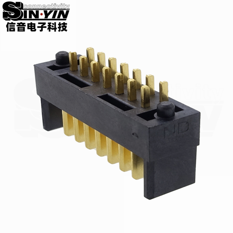 信音达SYCAM08P7M5 7Pin双排插件锂电公座｜LCP耐高温材质·额定7A/瞬时10A·19.7×5.5×10.1mm紧凑封装·耐260℃回流焊·储能BMS高功率接口（多串动力+采样+通讯）-2