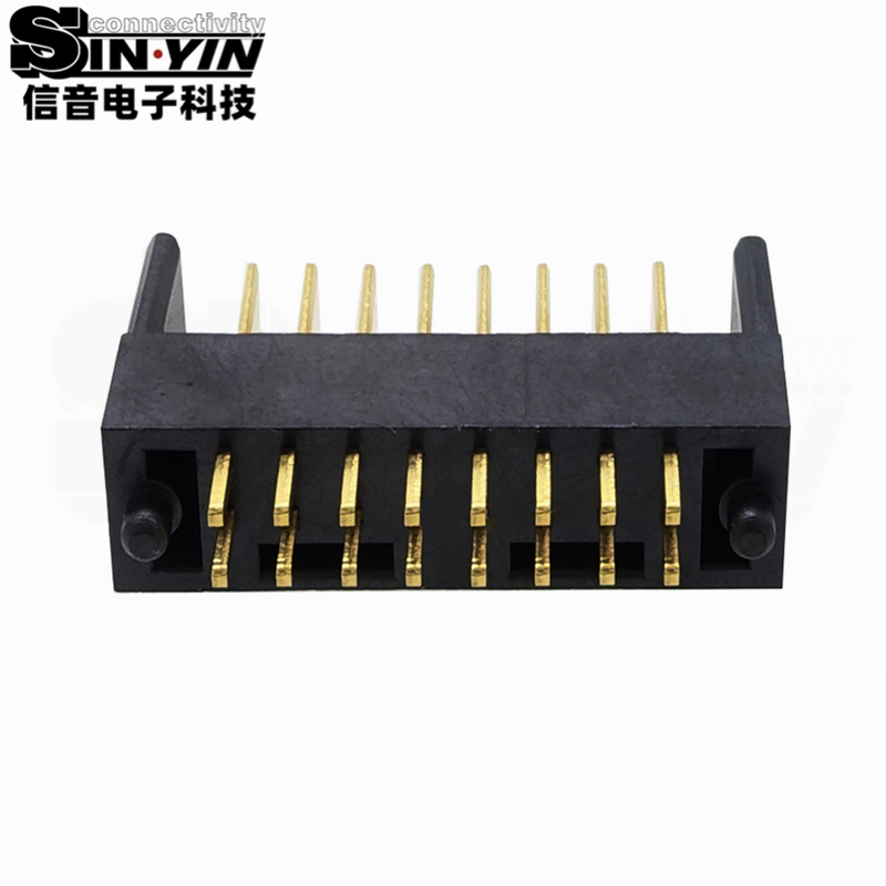 信音达SYCAM08P8M5 8Pin双排插件锂电公座｜LCP耐高温材质·额定7A/瞬时10A·21.7×5.5×10.1mm紧凑封装·耐260℃回流焊·储能BMS高功率接口（多串动力+采样+通讯）-2