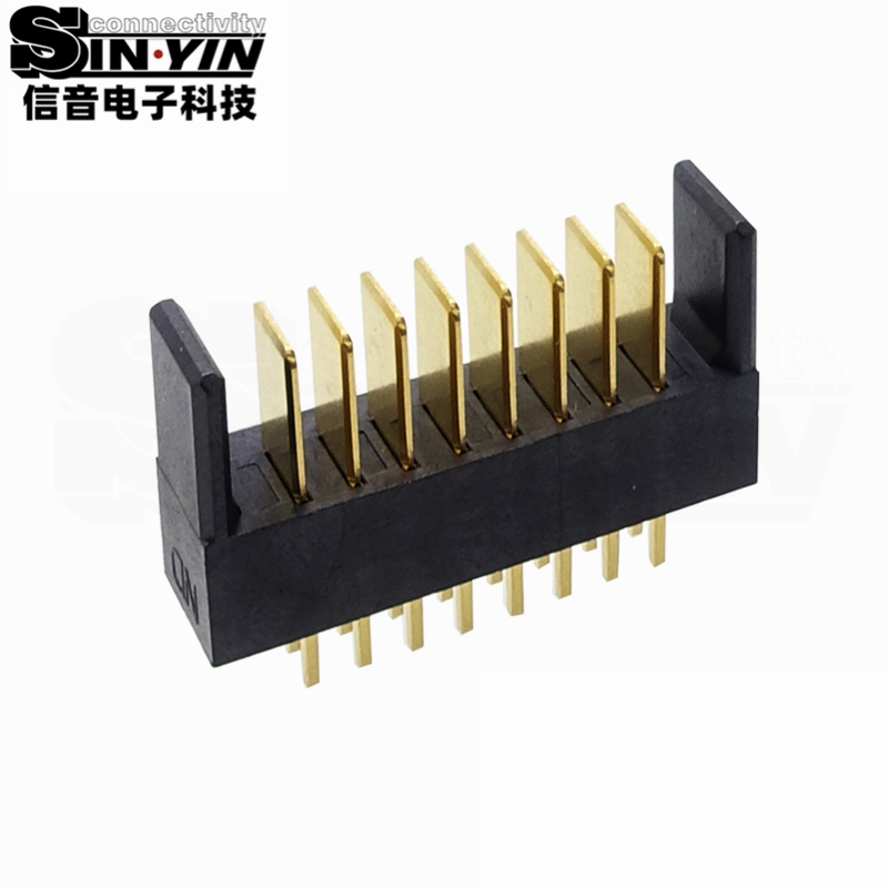 信音达SYCAM08P8M5 8Pin双排插件锂电公座｜LCP耐高温材质·额定7A/瞬时10A·21.7×5.5×10.1mm紧凑封装·耐260℃回流焊·储能BMS高功率接口（多串动力+采样+通讯）-5