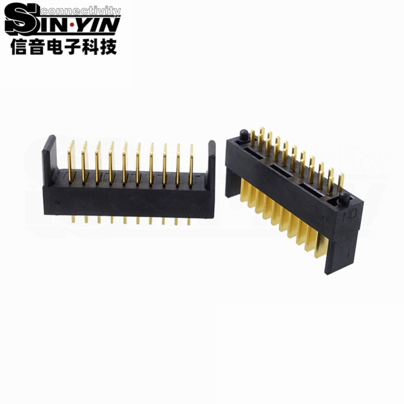 信音达SYCAM08P10M5 10Pin双排插件锂电公座｜LCP耐高温材质·额定7A/瞬时10A·25.7×5.5×10.1mm紧凑封装·耐260℃回流焊·储能BMS高功率接口（多串动力+采样+通讯）-4