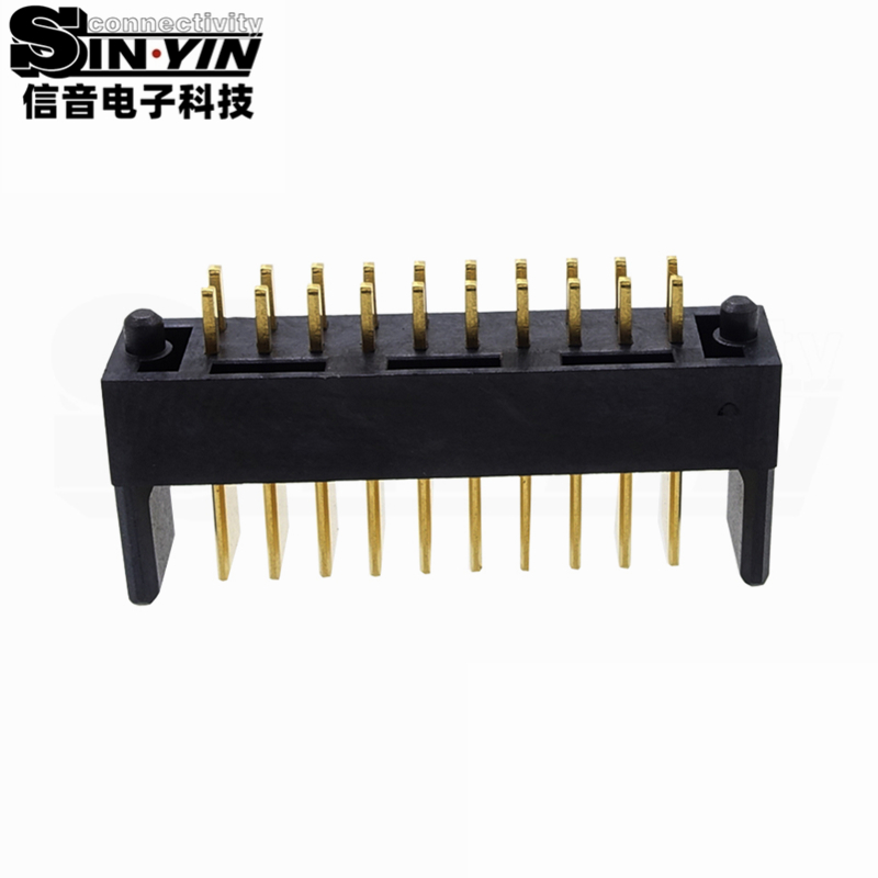 信音达SYCAM08P10M5 10Pin双排插件锂电公座｜LCP耐高温材质·额定7A/瞬时10A·25.7×5.5×10.1mm紧凑封装·耐260℃回流焊·储能BMS高功率接口（多串动力+采样+通讯）