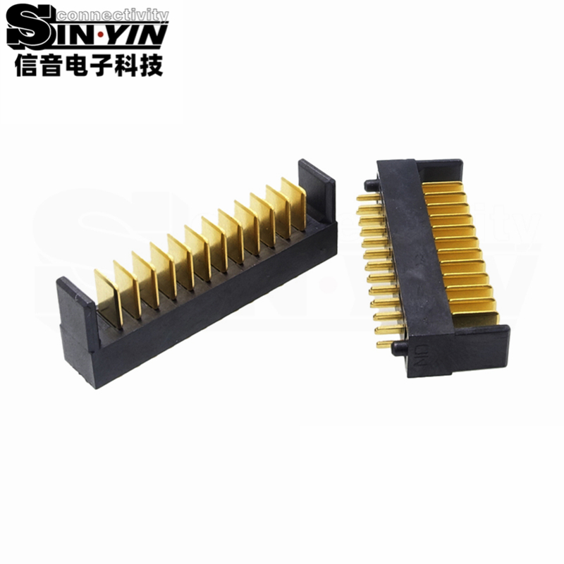 信音达SYCAM08P12M5 12Pin双排插件锂电公座｜LCP耐高温材质·额定7A/瞬时10A·29.7×5.5×10.1mm紧凑封装·耐260℃回流焊·储能BMS高功率接口（多串动力+全采样+通讯）-3