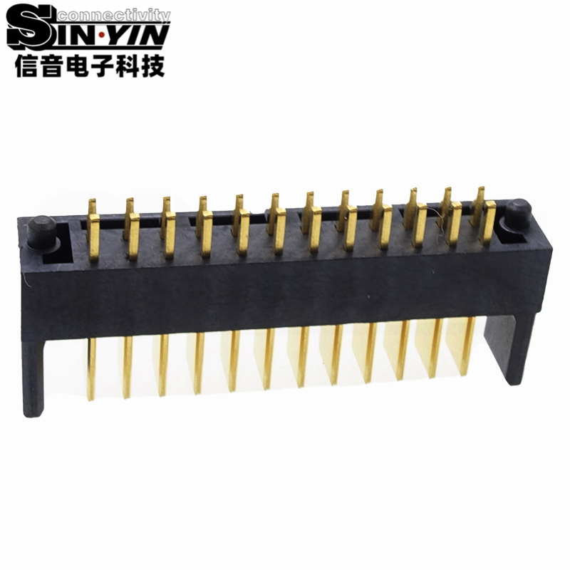 信音达SYCAM08P12M5 12Pin双排插件锂电公座｜LCP耐高温材质·额定7A/瞬时10A·29.7×5.5×10.1mm紧凑封装·耐260℃回流焊·储能BMS高功率接口（多串动力+全采样+通讯）