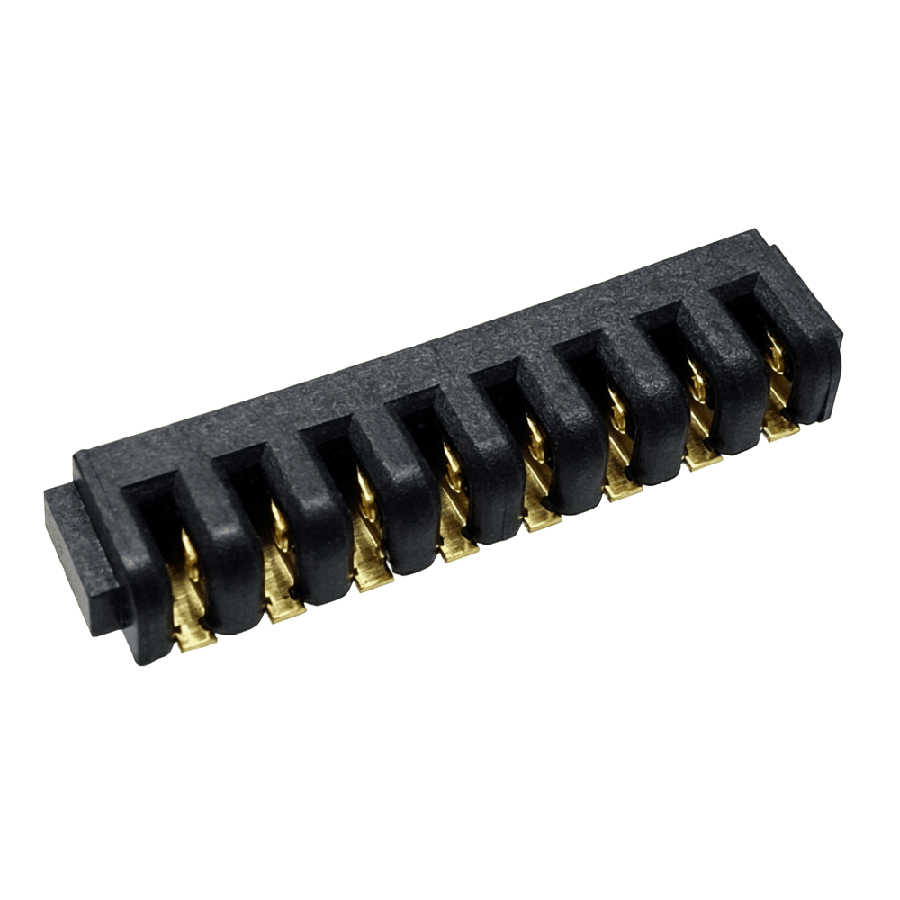 信音达SYCAF20P8CSMT 8Pin贴片锂电母座｜LCP材质·额定3A/瞬时5A·18.0×4.0×2.65mm超薄SMT封装·耐260℃回流焊·多串BMS全功能集成接口（双采样+动力+地线+双通讯+双预留）