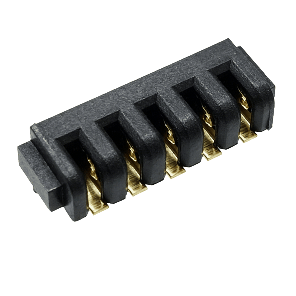信音达SYCAF20P5CSMT 5Pin贴片锂电母座｜LCP材质·额定3A/瞬时5A·12.0×4.0×2.65mm超薄SMT封装·耐260℃回流焊·单串BMS全功能集成接口（采样+动力+地线+双通讯）