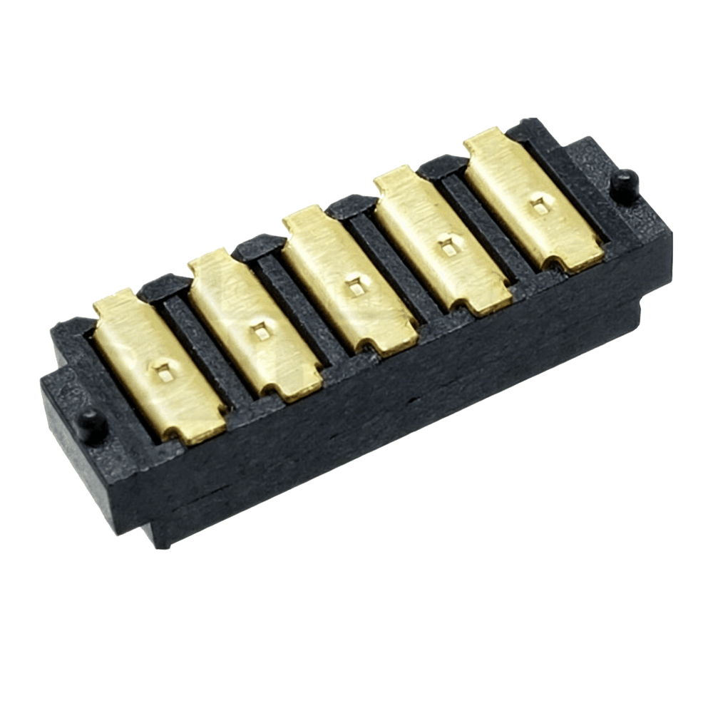 信音达SYCAF20P5CSMT 5Pin贴片锂电母座｜LCP材质·额定3A/瞬时5A·12.0×4.0×2.65mm超薄SMT封装·耐260℃回流焊·单串BMS全功能集成接口（采样+动力+地线+双通讯）-2