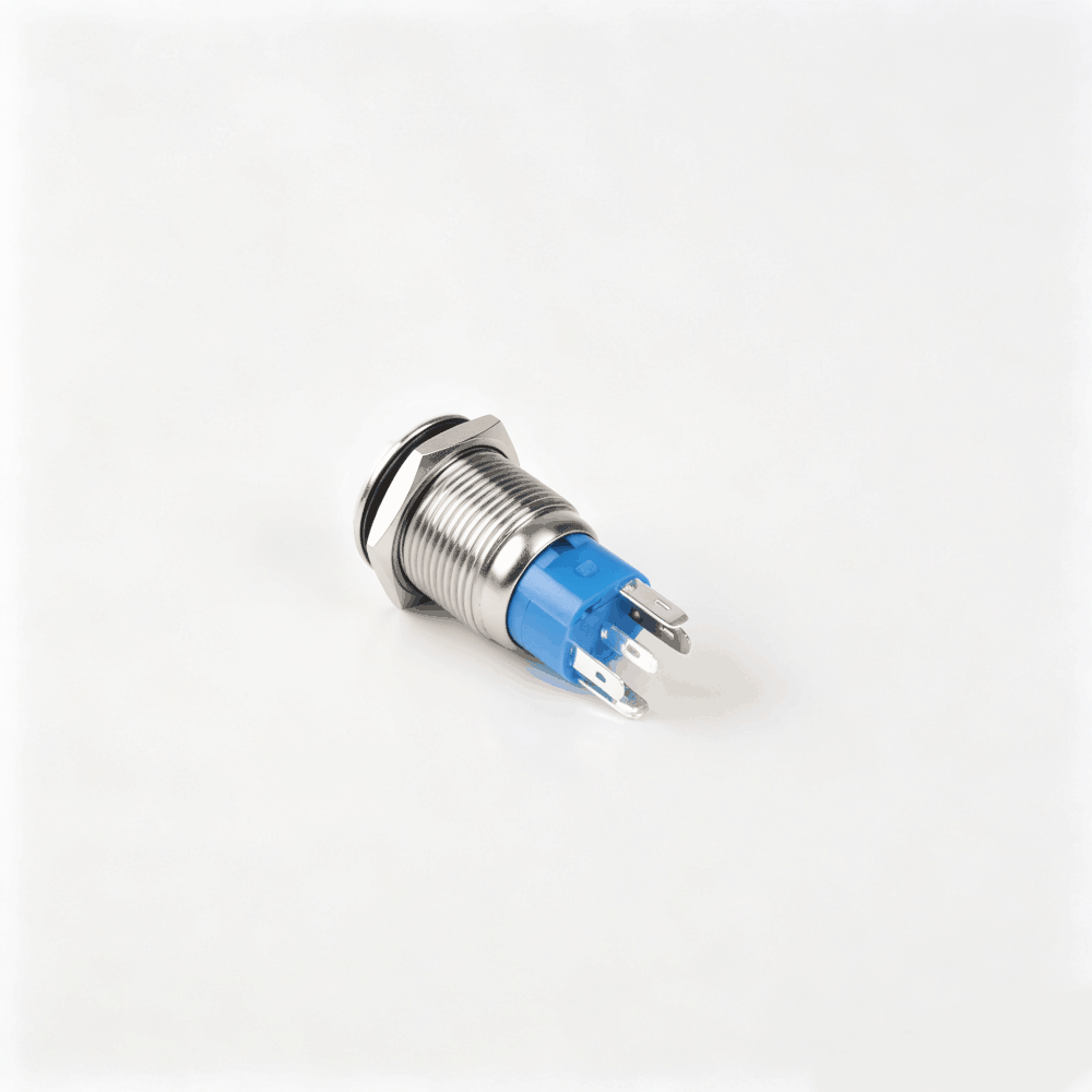 16mm金属按钮开关（开口16mm/16F平头/单刀双掷1NO1NC/环形发光LED带灯/自锁式/防水防爆）-2