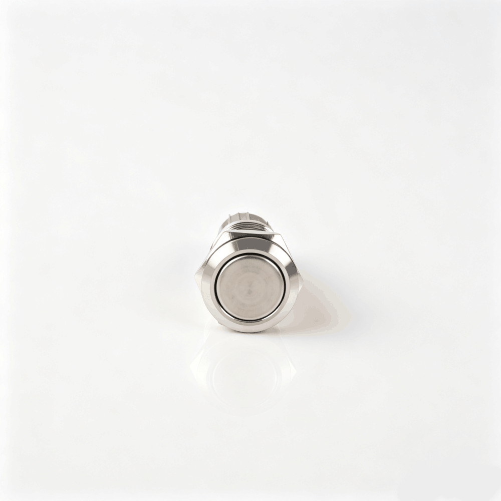 19mm金属按钮开关（开口19mm/19C平头无灯/单刀双掷1NO1NC/自锁式/不锈钢防水防爆）