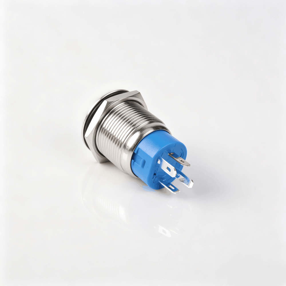 19mm高头金属按钮开关（开口19mm/19F高头按头/单刀双掷1NO1NC/环形发光LED带灯/自锁式/防水防爆）-3