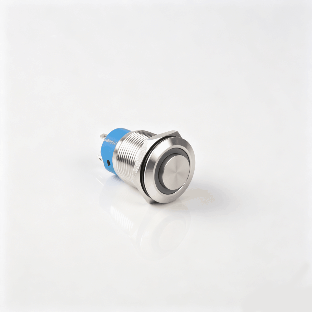 19mm高头金属按钮开关（开口19mm/19F高头按头/单刀双掷1NO1NC/环形发光LED带灯/自锁式/防水防爆）-2