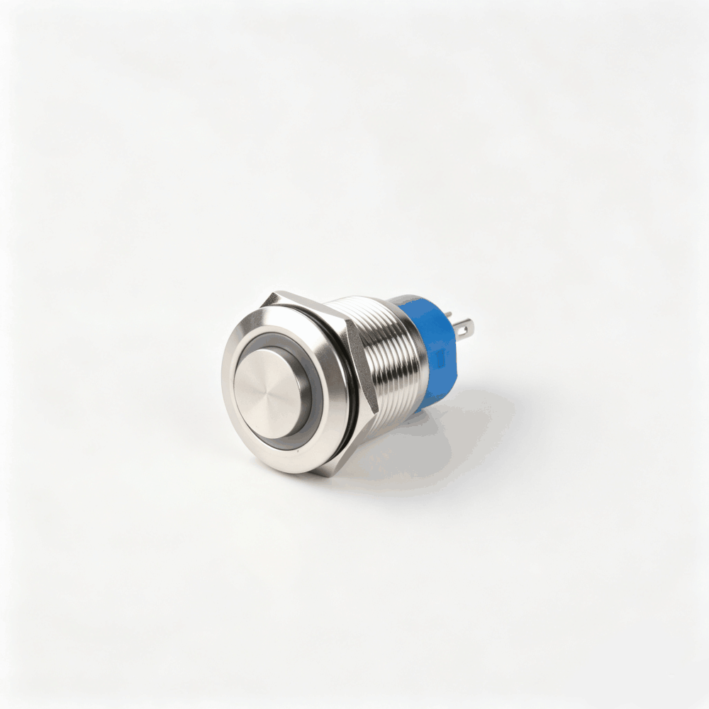 19mm高头金属按钮开关（开口19mm/19F高头按头/单刀双掷1NO1NC/环形发光LED带灯/自锁式/防水防爆）-4