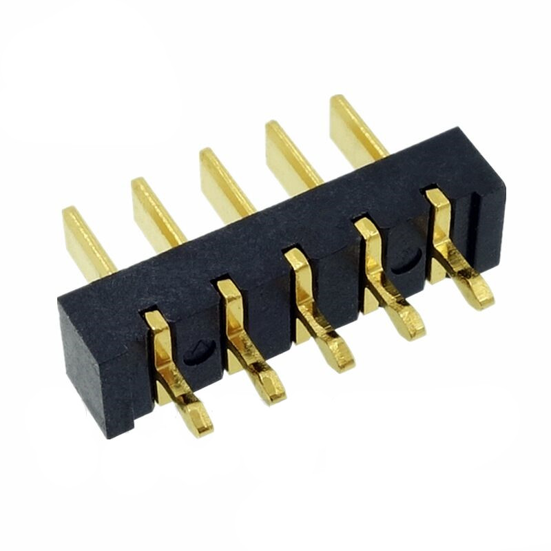 信音达SYCBM01P5R1A 5Pin锂电公座｜2.5mm直插180°·5A单针载流·PA9T耐260℃·镀金低阻·小串BMS垂直互联优选