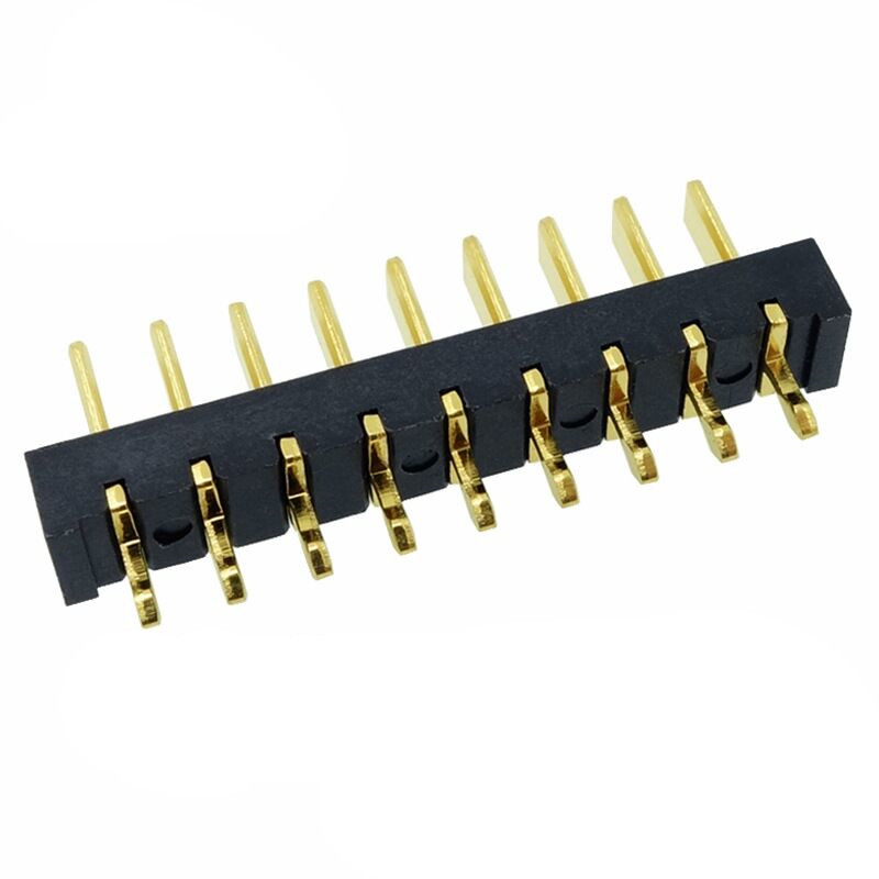 信音达SYCBM01P9R1A 9Pin锂电公座｜2.5mm直插180°·5A单针载流·PA9T耐260℃·镀金低阻·非标中串BMS垂直互联