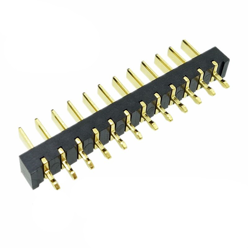 信音达SYCBM01P12R1A 12Pin锂电公座｜2.5mm直插180°·5A单针载流·PA9T耐260℃·镀金低阻·多串BMS垂直互联