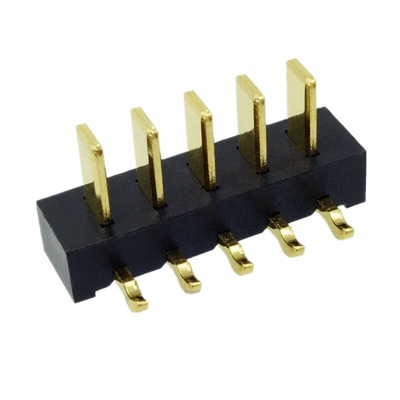 信音达SYCBM01P5R4 5Pin锂电公座｜2.5mm 90°弯插·5A单针载流·PA9T耐260℃·镀金低阻·微型侧向互联-2