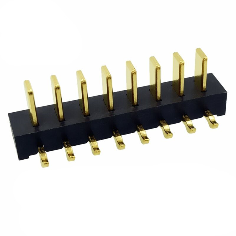 信音达SYCBM01P8R4 8Pin锂电公座｜2.5mm 90°弯插·5A单针载流·PA9T耐260℃·镀金低阻·紧凑型侧向互联-3