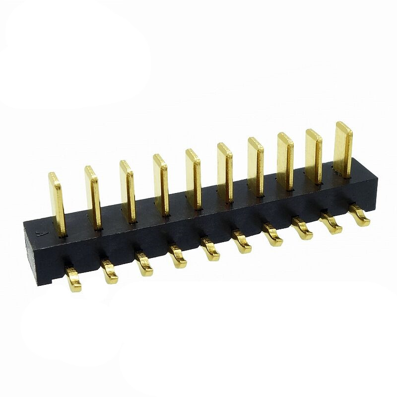 信音达 SYCBM01P10R4 10Pin 锂电公座｜2.5mm 90°弯插·5A 单针载流·PA9T 耐 260℃·镀金低阻·27mm 紧凑布局-2