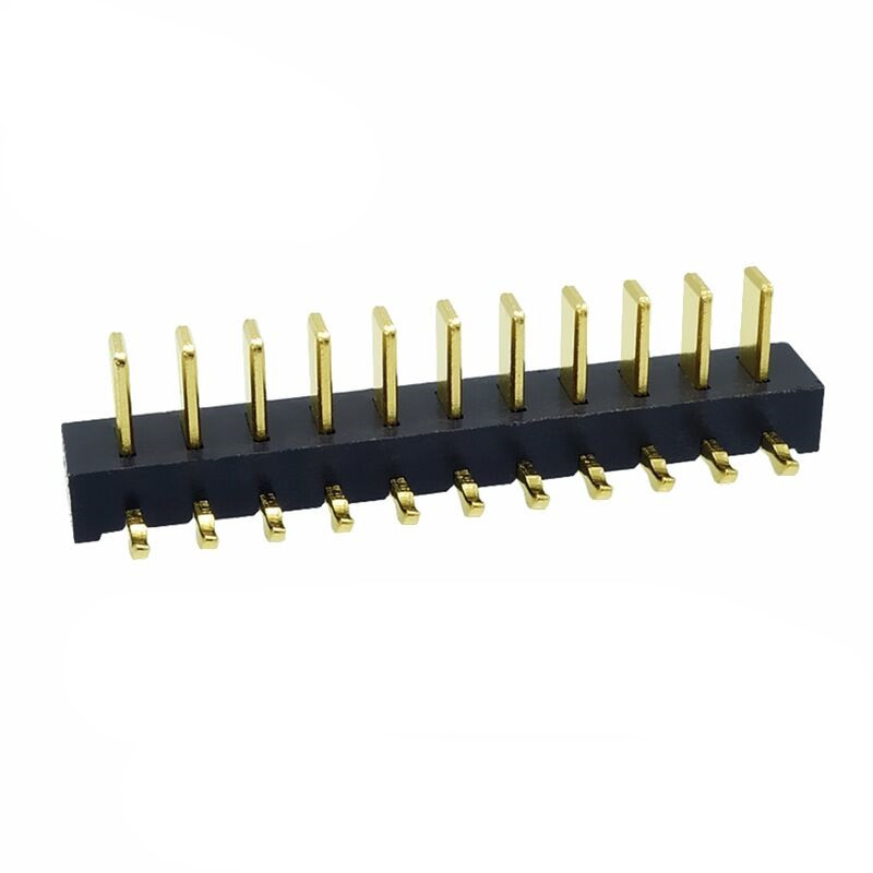 信音达SYCBM01P11R4 11Pin锂电公座｜2.5mm 90°弯插·5A单针载流·PA9T耐260℃·镀金低阻·29.5mm紧凑布局-2