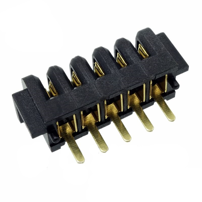 信音达 SYCBF01P5CS2 5Pin 锂电母座｜17mm 精简闭环·中柱应力解耦·180°直插·PA9T 耐 260℃·镀金≤8mΩ-3