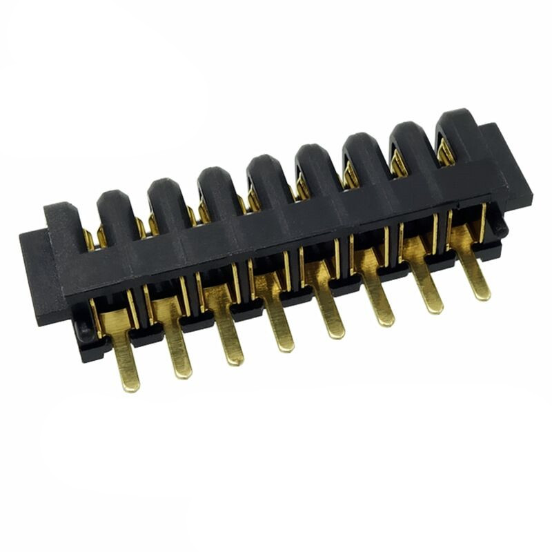 信音达 SYCBF01P8CS2 8Pin锂电母座｜27mm标准闭环·中柱应力解耦·180°直插·PA9T耐260℃·镀金≤8mΩ-2