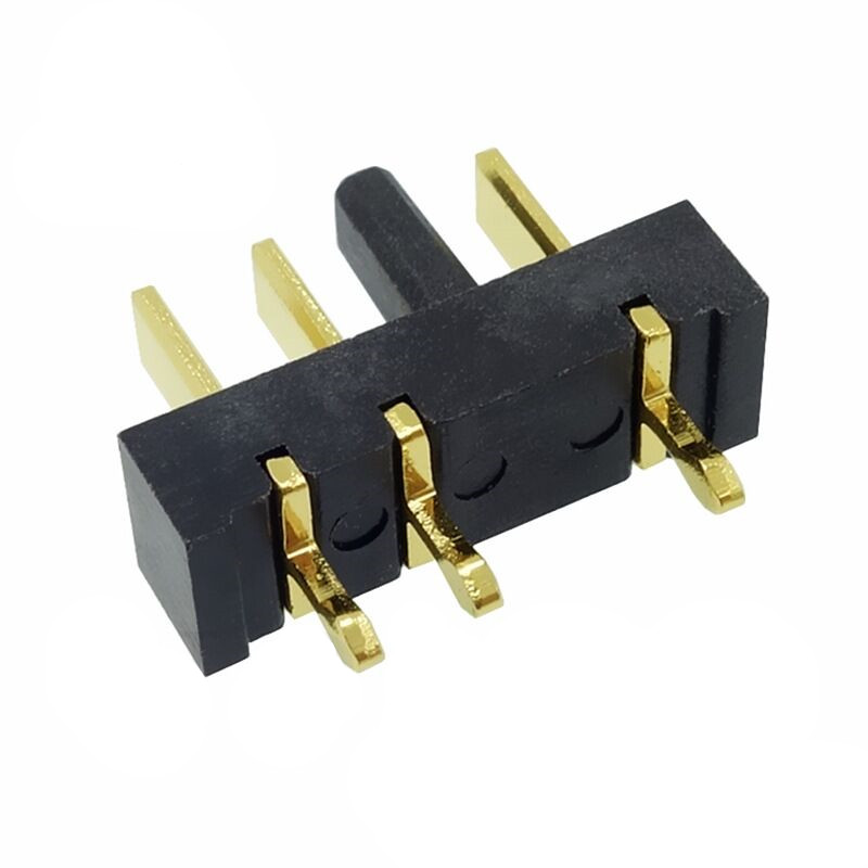 信音达 SYCBM02P3R1A 3Pin锂电公座｜12mm纯动力极限·180°直插·PA9T耐260℃·镀金≤8mΩ·极简首选