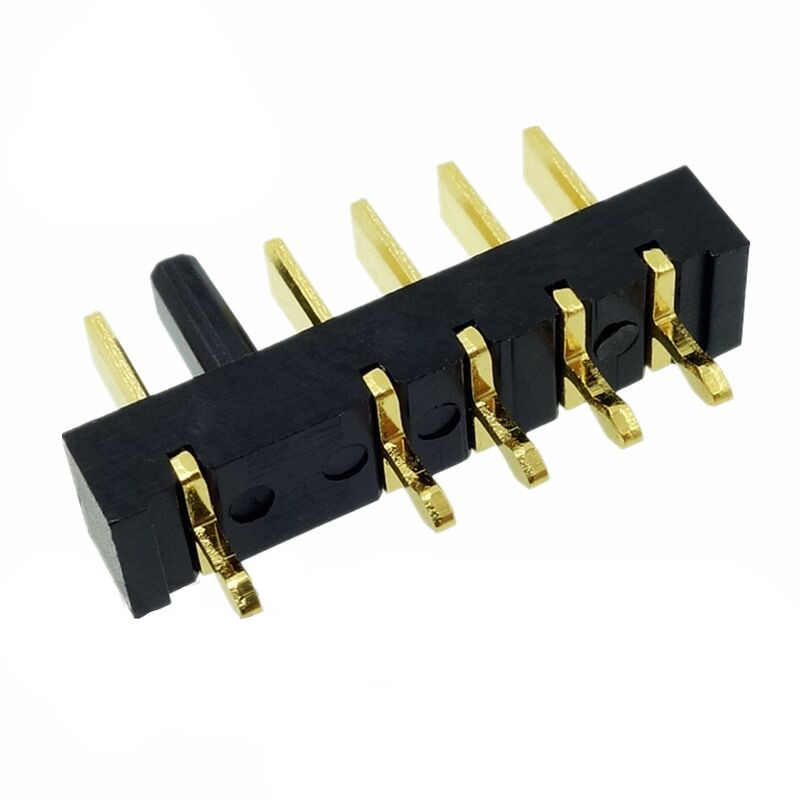 信音达 SYCBM02P5R1A 5Pin锂电公座｜17mm全功能BMS·180°直插·PA9T耐260℃·镀金≤8mΩ·中型设备首选