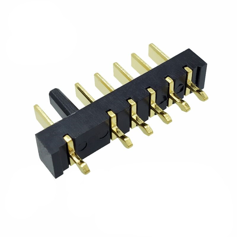 信音达 SYCBM02P6R1A 6Pin锂电公座｜19.5mm全功能BMS+冗余·180°直插·PA9T耐260℃·镀金≤8mΩ·高端首选