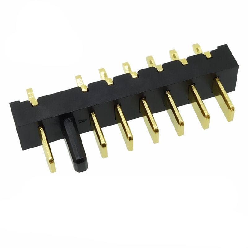 信音达 SYCBM02P7R1A 7Pin锂电公座｜22mm全协议顶配·180°直插·PA9T耐260℃·镀金≤8mΩ·多串监测首选