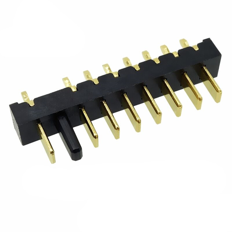 信音达 SYCBM02P8R1A 8Pin锂电公座｜24.5mm满配全维度·180°直插·PA9T耐260℃·镀金≤8mΩ·系统集成首选
