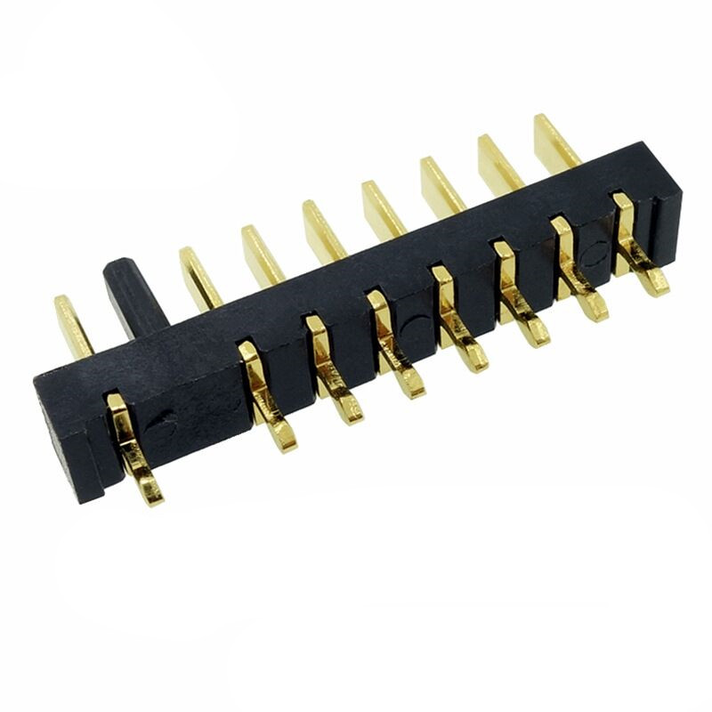 信音达 SYCBM02P8R1A 8Pin锂电公座｜24.5mm满配全维度·180°直插·PA9T耐260℃·镀金≤8mΩ·系统集成首选