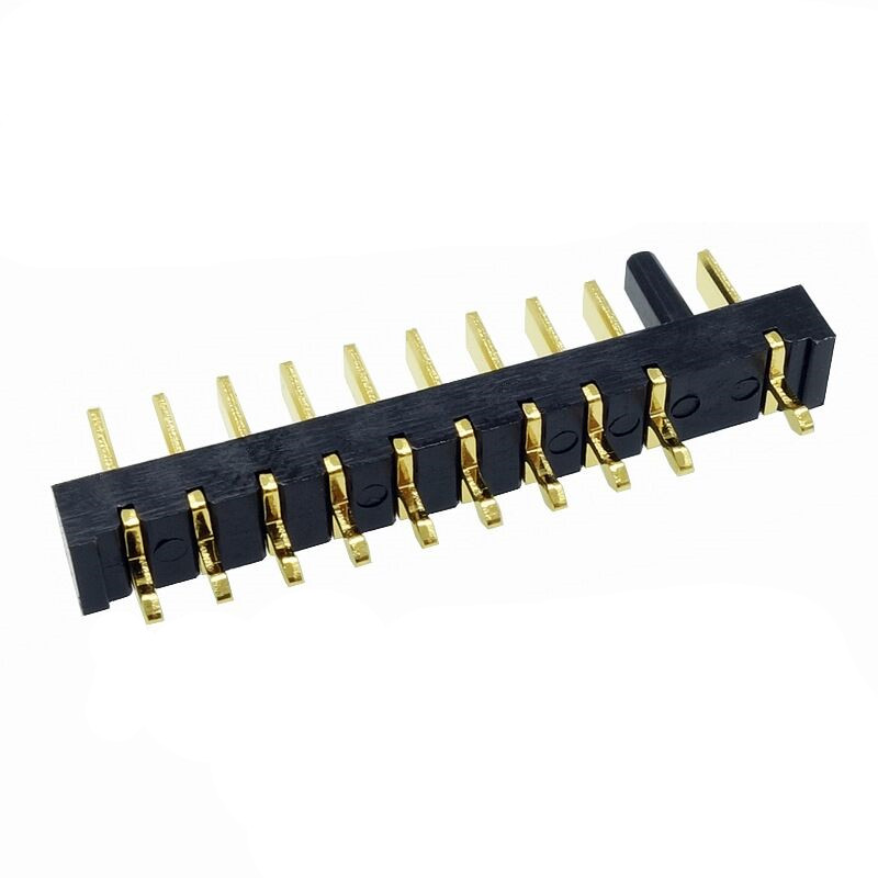 信音达SYCBM02P10R1A 10Pin锂电公座｜2.5mm防呆设计·5A单针载流·SMT贴片·PA9T耐260℃·镀金低阻