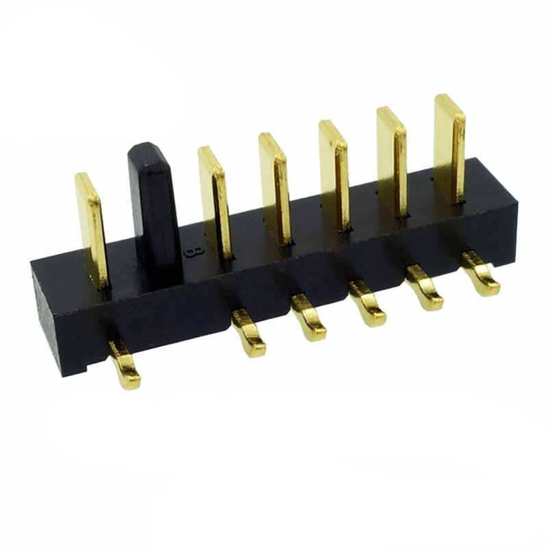 信音达 SYCBM02P6R4 6Pin锂电公座｜19.5mm极限紧凑·左防呆·PA9T耐260℃·镀金≤8mΩ·90°弯插·基础BMS首选