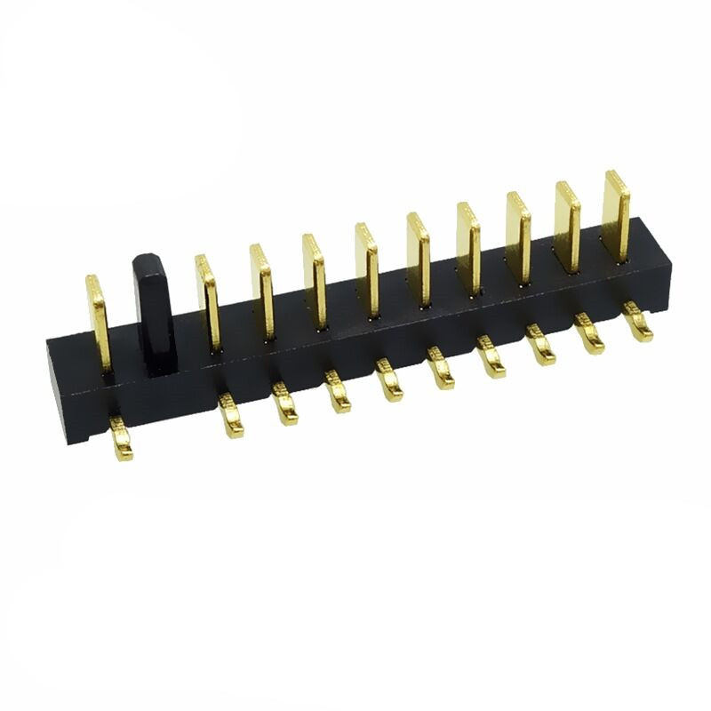 信音达 SYCBM02P10R4 10Pin锂电公座｜29.5mm紧凑长度·左防呆·PA9T耐260℃·镀金≤8mΩ·90°弯插·高功率首选-2
